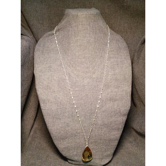 Long Silvertone Chain with Reversible Pendant 30" - Picture 3 of 4